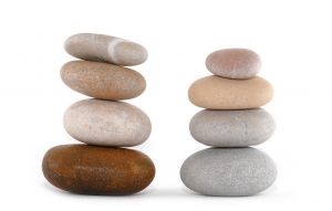 stabilność - 2 kupki kamienie